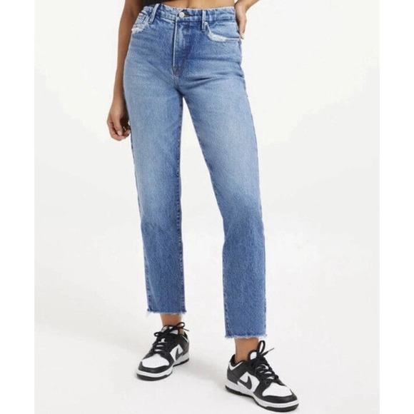 Good American Denim - NWT Good American Womens Good Vintage Fray Jeans Size 4/27 Distressed High Rise